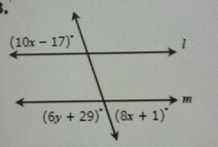 Find The Values Of X And Y If L || M.