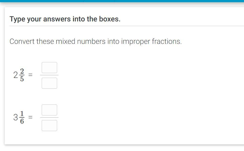 Convert These Mixed Numbers Into Improper Fractions.