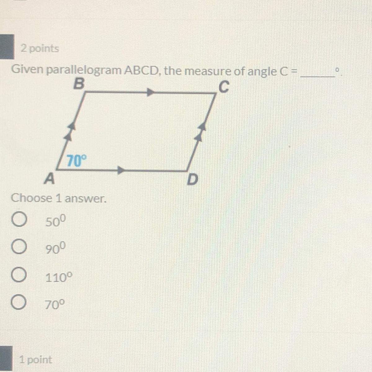 Given Parallelogram ABCD, The Measure Of Angle C 