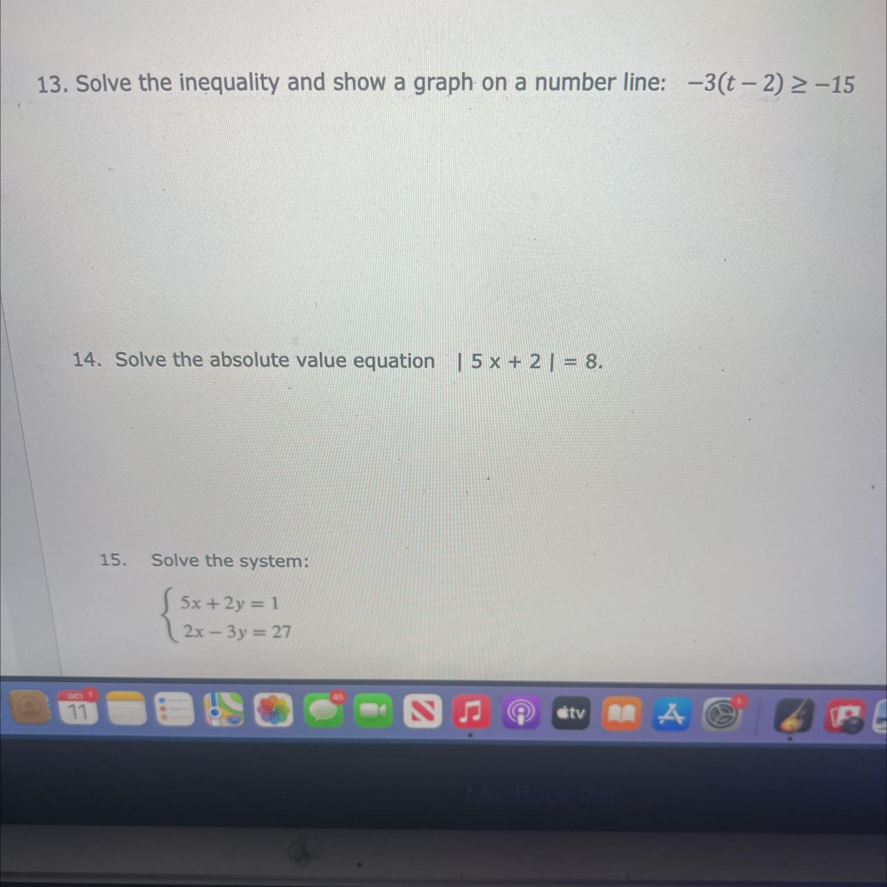 13. Solve The Inequality And Share A Graph On A Number Line