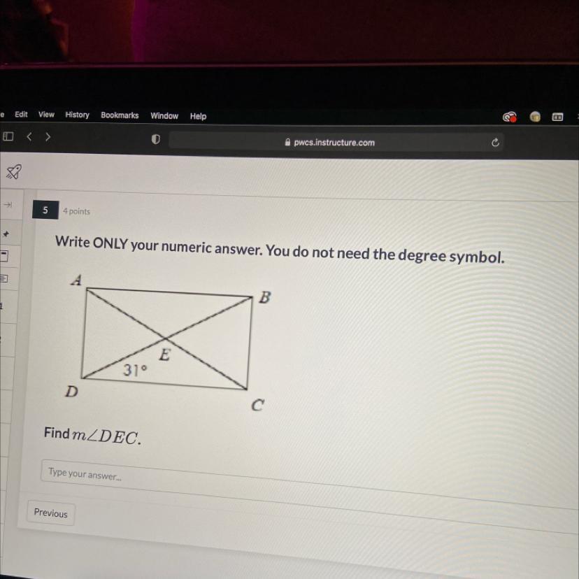 Write ONLY Your Numeric Answer. You Do Not Need The Degree Symbol.BE310DFind MZDEC.