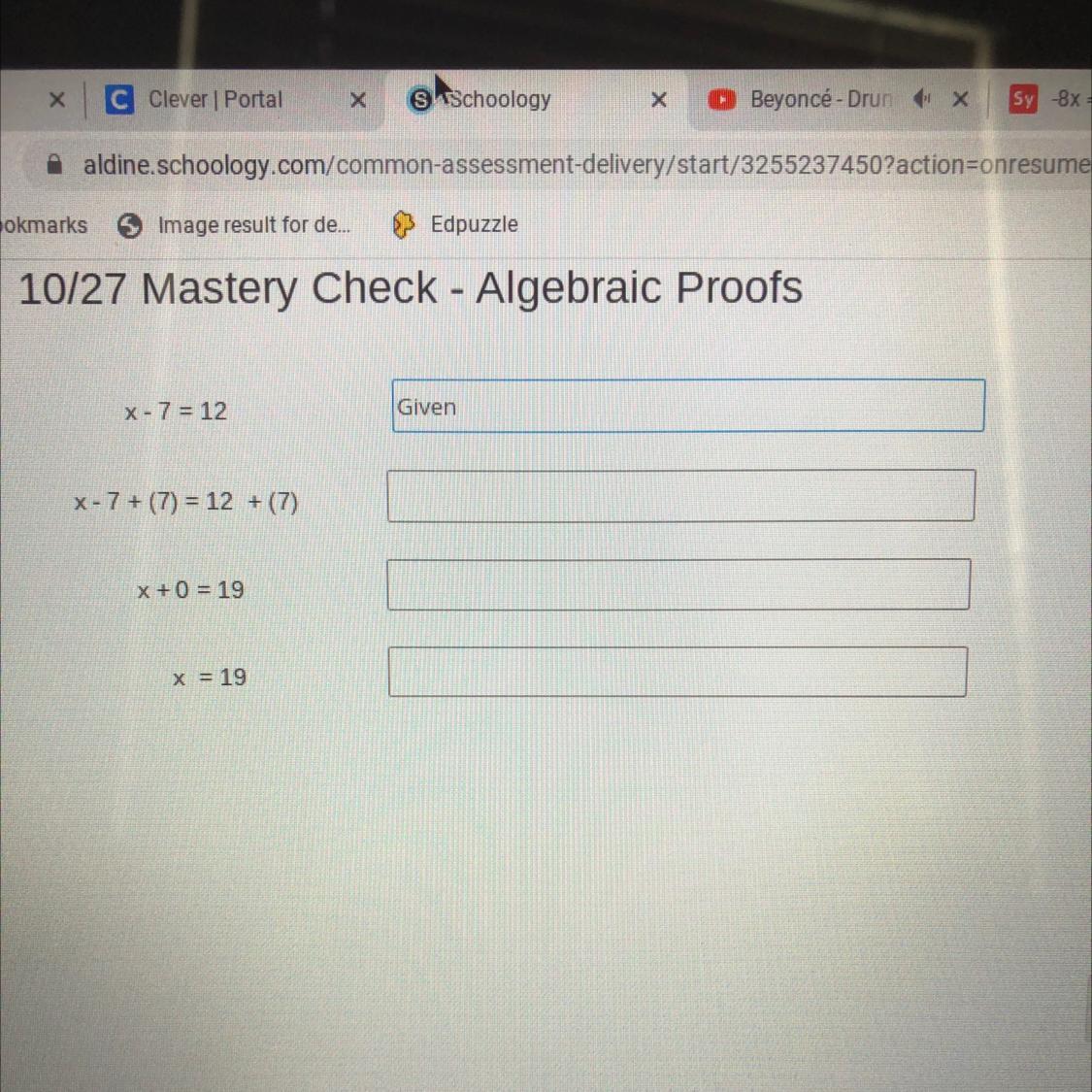 Help Pleaseeeee Its On Algebraic Proofs 